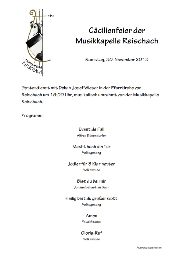 Programm Cäcilia 2013